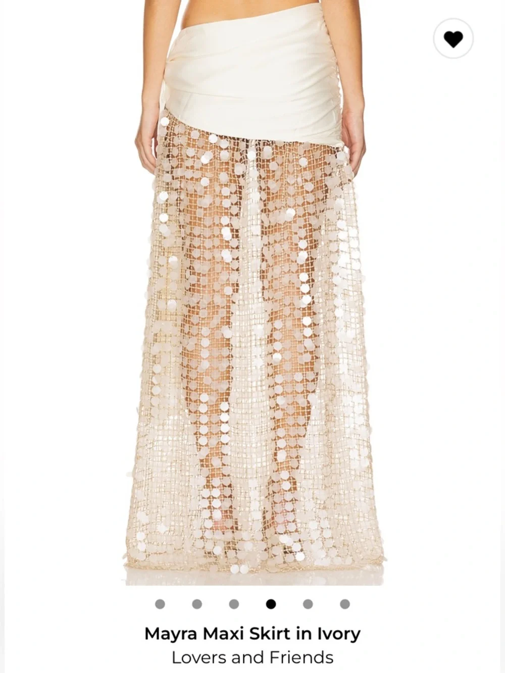 Lovers + Friends Ivory Sequin Mesh Wrap Maxi Skirt - Picture 2 of 12